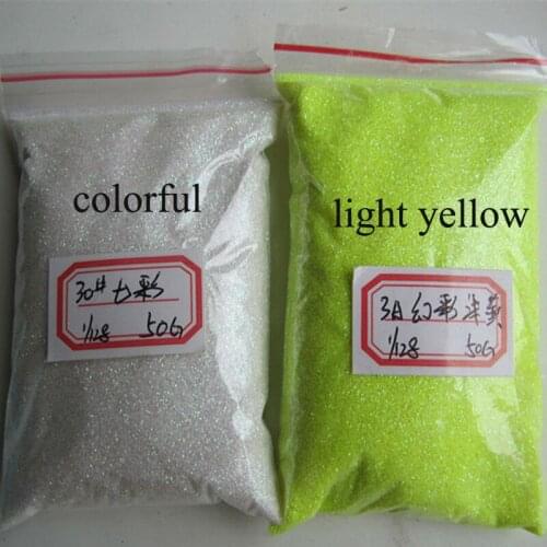 50G Light Yellow and 50G Colorful glitter powder flash powder shiny metal sheets Nail decoration paint coating