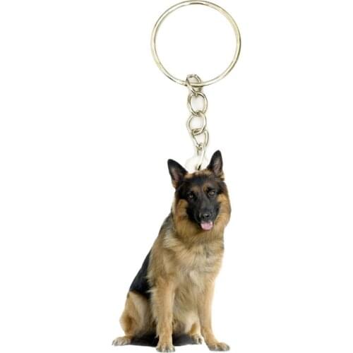 German Shephard Dog Keychain New Pet Dogs Flat NOT 3D Small Keychains Animal Cute Charm Bag Drop Charm Gift for Women Miss Pets