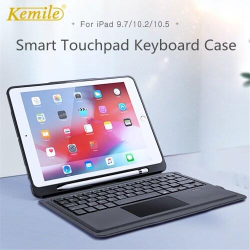 Touchpad Keybaord Case For iPad Pro 11 10.5 Air 3 10.5 Funda W pencil holder Case For iPad 7th 10.2 2019 6th 9.7 cover Keypad