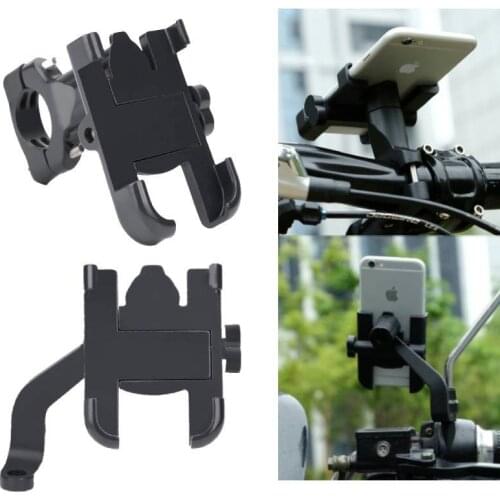 Metal Mountain Bike Motorcycle Phone Holder Stand for Handlebar Rearview Mirror 4-6.7 Inch Mobil Phone Bicycle Support Mount