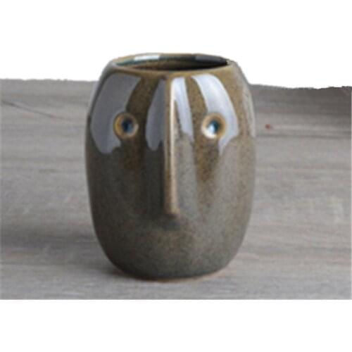 10cm Man Face Vase Mould Concrete Plaster Epoxy Resin Clay Planter Making Tool Cement Candle Tray Holder Silicone Pot Molds