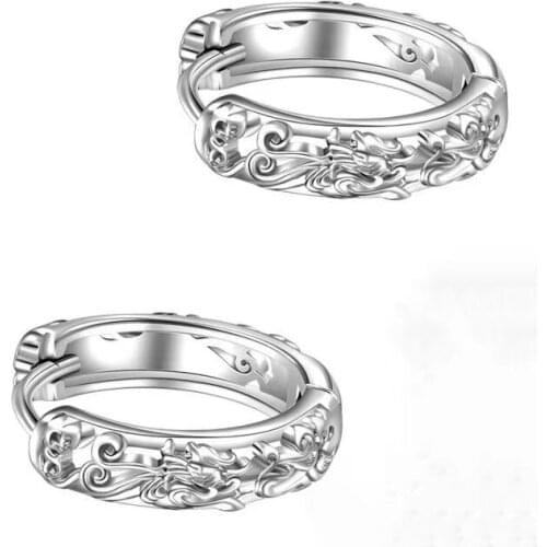 Gothic Unusual Hoop Earrings Carving Auspicious Animals Fashion Good Luck Jewelry For Men Women Party Birthday Punk Accessories