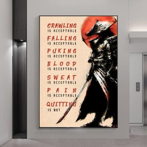 Japanese Samurai Spirit Art Posters and Modern Prints On Canvas Painting Wall Pictures for Living Room Home Interior Decoration