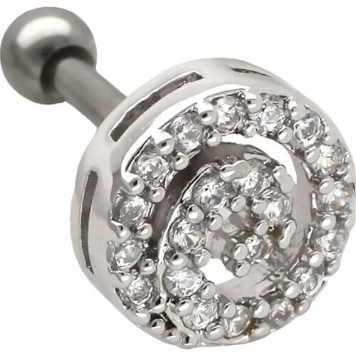 JHJT 16G Cartilage Nail G23 Titanium Multicolor Whirlpool Shape Cartilage Ear Ring Piercing Body Jewelry