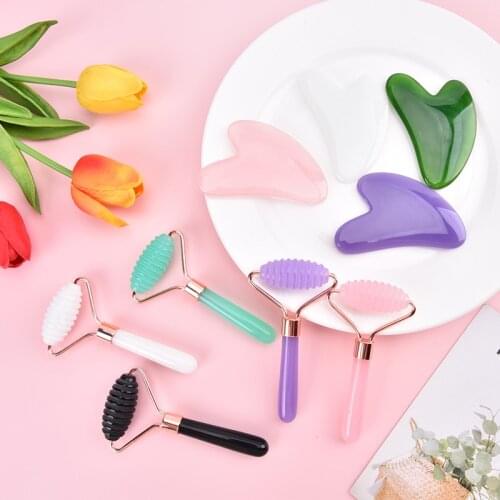 Hot Sales Resin Roller Massager For Face Lift Up Guasha Board Facial Massager Facial Slimming Chin Skin Care Beauty Tools