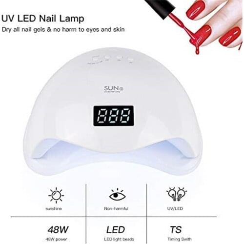 Upgraded uv/led 48W LED UV Nail Gel Curing Lamp Quickly Lamp Light Polish Dryer Art Machine with 30s/60s Timer LCD display sun5