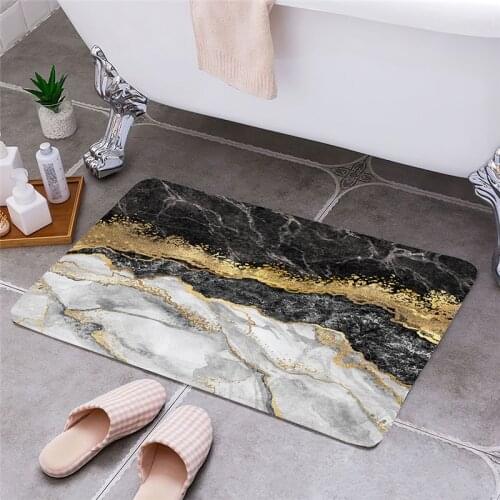 Marble Entrance Door Floor Mat Door Mat Rectangle Non-Slip Foot Pad Home Welcome Carpet For Hallway Bath Kitchen Doormat