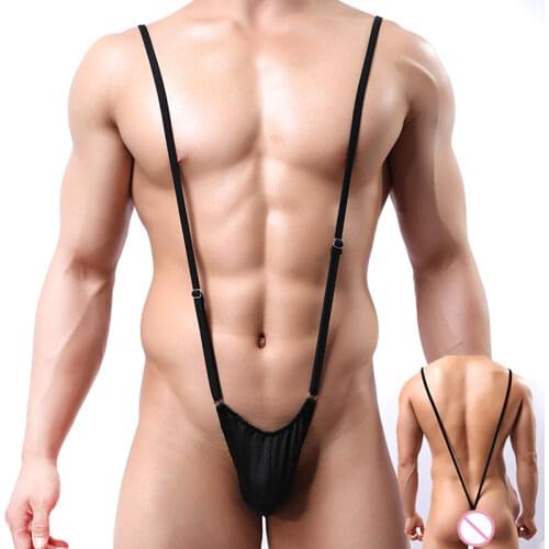 Mens Sexy Strap Underwear Male Thong Mankini Men Leotard Thongs Man Body Costume Bodysuit Stage Perform Bandage Lingerie