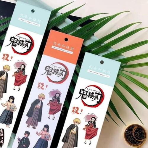 Japanese Anime Demon Slayer Washi Stickers DIY Cartoon Scrapbooking Label Sticker Paper Stickers Hand Account Sticker Decoration