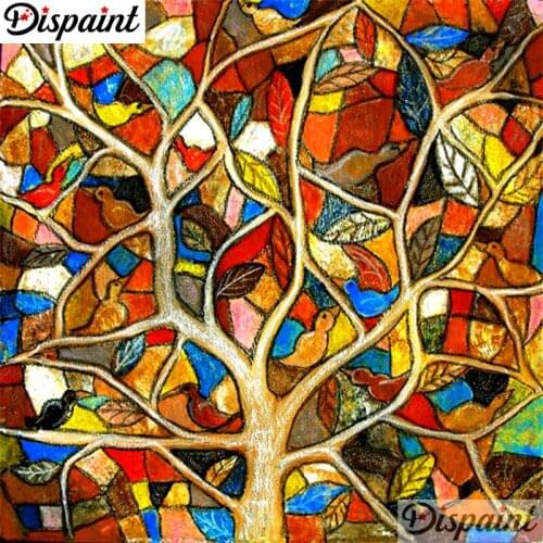 Dispaint Full Square/Round Drill 5D DIY Diamond Painting "Oil painting tree" Embroidery Cross Stitch 3D Home Decor A10622