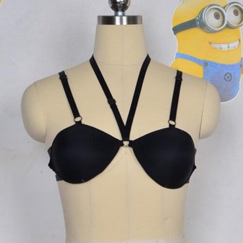 New black Wire harness with bra sexy lingerie Gothic Harajuku body harness fetish lingerie body cage rave wear harness belt