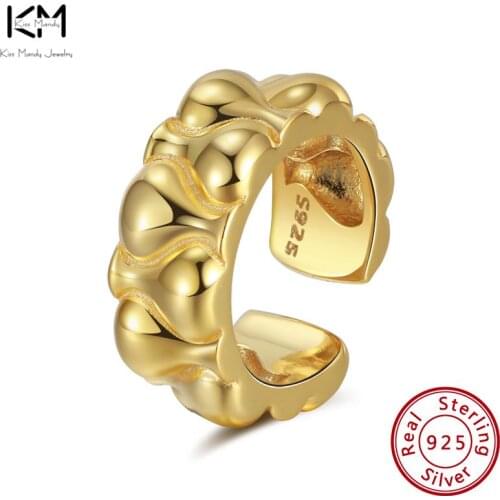 KISS MANDY New Arrival S925 Sterling Silver Ear Cuff C Shaped No Pierced Cartilage Clips Earrings for Women Gifts 1PC CL22
