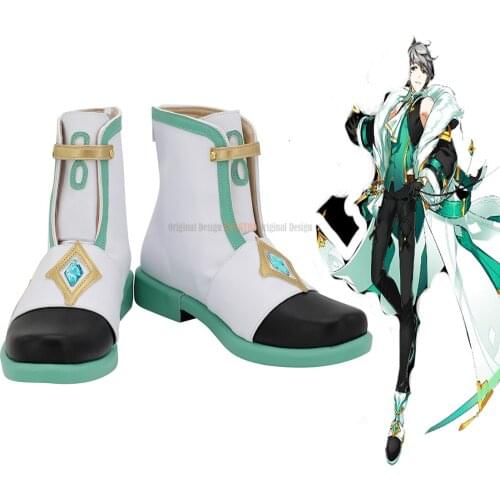 Bluhen Ain Shoes Cosplay Game ELSWORD Bluhen Ain Cosplay Boots White Shoes Custom Made