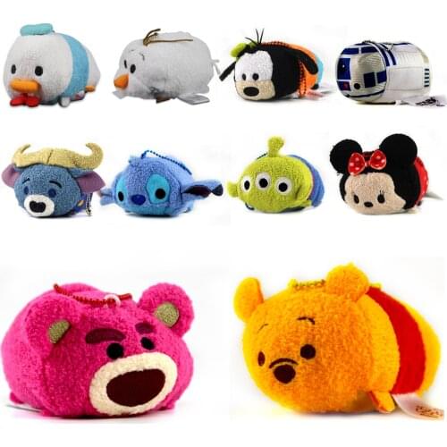 9cm Tsum Plush Minnie Mickey Mouse Jack Winnie the Pooh Cartoon Phone Accessories Screen Wipe Pendant Animals Toys Dolls Gift