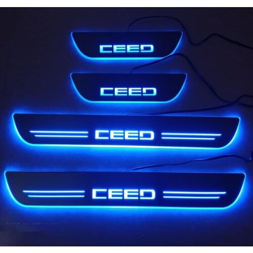 4pcs moving led lights pedal scuff plate threshould door sill for KIA CEED 2015 2018 exterior Accessories car accessories