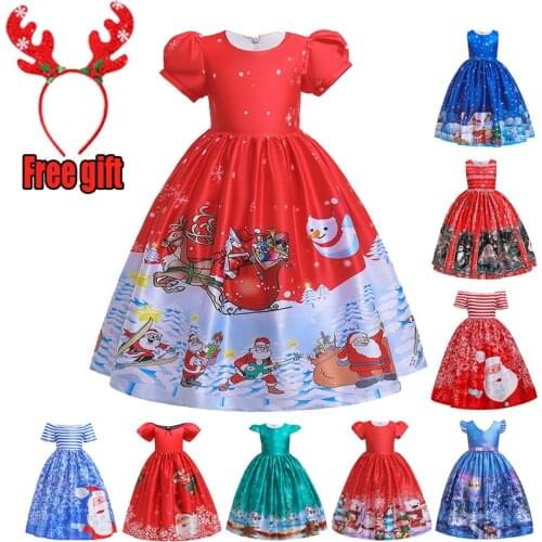Free gift Christmas Girls Dress Kids Dresses Sleeveless Lace Princess Dress Birthday Party Dress Girl 2-12 Years old