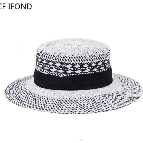 Handmade Natural Papar Straw Hat 2021 Summer New Unisex Beach Sun Hat Travel Panama Protection Visor Hat sombreros de mujer