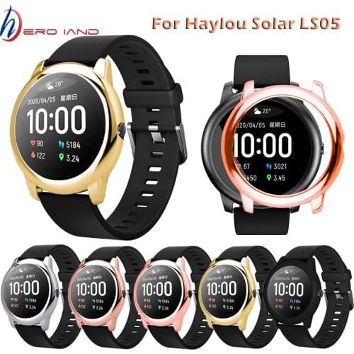 Plating Protector Case for Xiaomi Haylou Solar LS05 PC Hard Hollow out Women Girl Smart Watch Cover Protective Bumper Shell