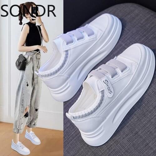 Velcro white shoes womens new spring 2021 sneakers womens thick-soled platform vulcanized shoes