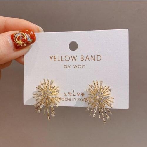 SWOUR Elegant Hot Sell Glitter Jewelry Fireworks Cubic Zirconia S925 Silver Pins Top Quality Stud Earrings For Women Party S831