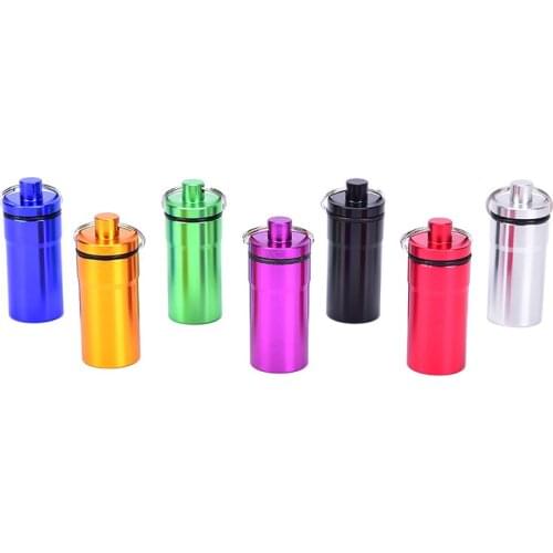 1PCS Portable Travel Pill Medicine Box Case Waterproof Container Keychain Tools Capsule Bottle Key Ring Chain Medicine Box