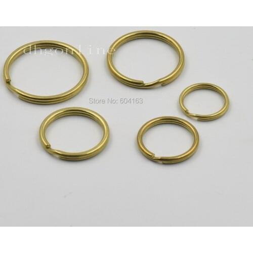20 Pcs Brass keyring 20mm 25mm 30mm 32mm 35mm Keychain Split Ring For Snap Hook Hardware Key
