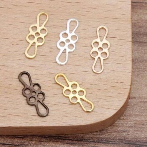 200pcs 5x15mm Metal Brass Filigree Flower Slice Charms Base Setting DIY Handmade Jewelry Findings