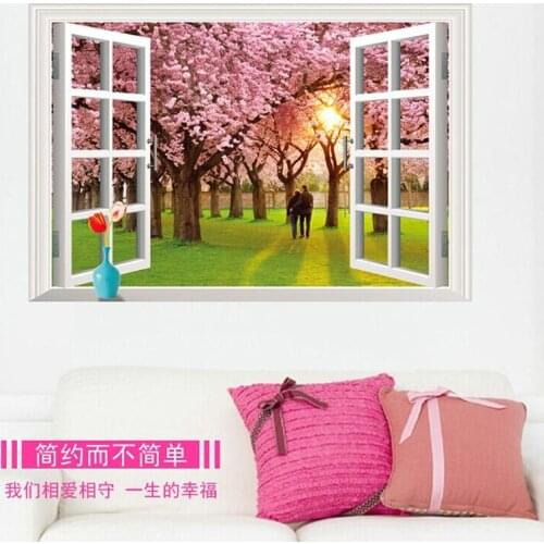 3D Happy fun wall stickers three-dimensional Household adornment wall stickers Creative wall stickers simulation window 9168005
