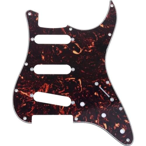 Musiclily Pro 11-Hole 72 or 64 Strat SSS Guitar Pickguard for MIJ JPN Japan Stratocaster, 4Ply Tortoise