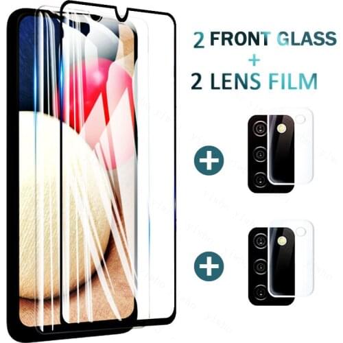4-in-1 For Samsung Galaxy A02S Glass For Samsung A02S Tempered Glass HD Screen Protector For Samsung A02S a02 s a 02s Lens Glass