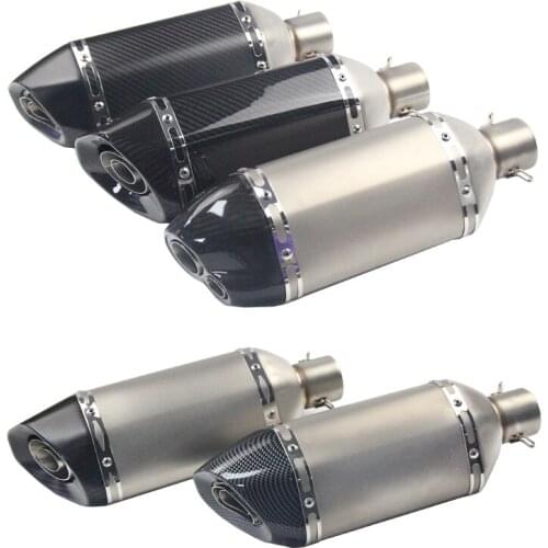 51MM Universal Motorcycle Exhaust Tips Muffler Tail Vent Pipe with DB Killer Silencer for ATV Scooter Bike Carbon Fiber 370MM