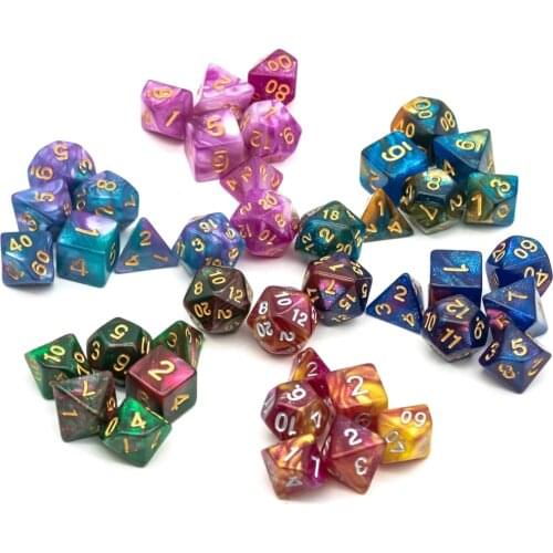 6 Sets 42Pcs DND Dice Set D&D Dice D4 D6 D8 D10 D% D12 D20 Multi-colors Polyhedral Dice for Board Game RPG Dice