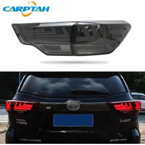Car Styling Tail Lights Taillight For Toyota Highlander 2015 - 2018 Rear Lamp DRL + Dynamic Turn Signal + Reverse + Brake LED
