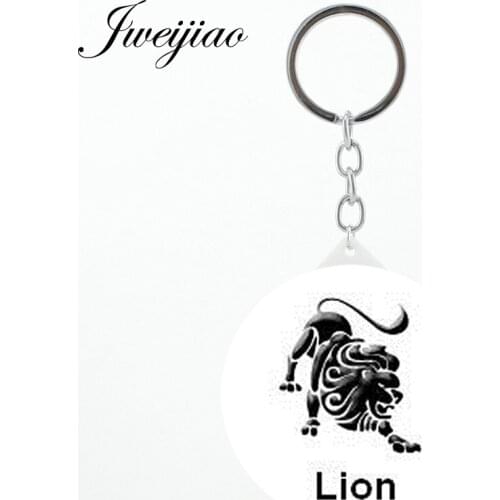JWEIJIAO 12 Chinese Zodiac Lion keychains Compact mirror 12 Horoscope stars Sign mini mirror brand store custom 1pic sell XZ75