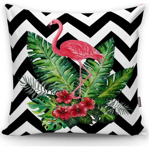 Zigzag Flamingo Pattern Modern Cushion Pillow Decorate Case Good Quality Stylish Home Garden Room Kitchen Gift Convenient