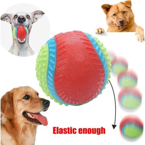 Red Pets Dog Puppy Beef Flavor Squeaky Ball Interactive Molar Bite Chew Toy Spherical Bite Resistant Teddy Tooth Building Toy