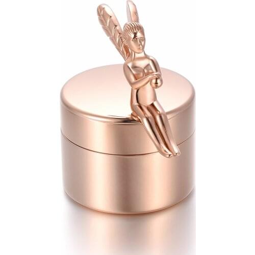 IJU039 Stainless Steel Angel High Polished Cremation Funeral Memorial Container Urn for Ashes Keepsake