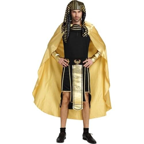 Snailify Halloween Costume For Adult King Of Egypt Costume Golden Color All Powerful Egyptian Pharaoh Men Costume