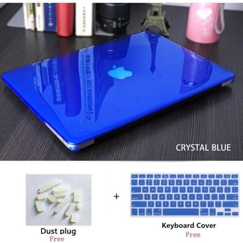 Crystal Laptop Case Keyboard Cover+Dust Pulg For Apple Macbook Pro Retina Touch Bar & ID Air 11 12 13 15 inchs Hard Shell cover