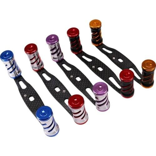Metal Fishing Reel Handle Carbon Fiber Frame with Fittings Replacement Parts 95mm CNC Hollow Baitcasting Spinning Reel Handle