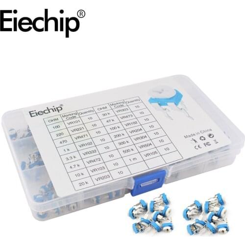 Multi-Turn Trimmer potentiometer RM065 variable resistor Assorted Kit,RM-065 15value each 10pcs 100R 220R 470R 1K 3.3K 4.7K 10K
