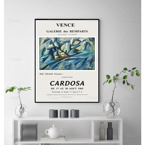 HD Print Modular 1965 Vintage Exhibition Poster For Works By Cardosa Wall Art Canvas Painting Pictures Bedroom Living Room Frame