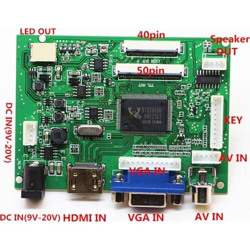 HDMI+VGA+ 2AV+Audio LCD Driver Controller Board Kit for Panel EJ080NA / AT080TN52 LCD controller board DIY kits