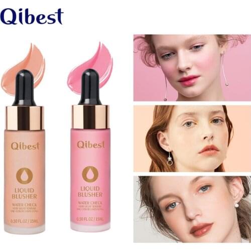 Qibest Liquid Blusher Sleek Silky Paleta De Blush Color Lasts Long Natural Blush Face Contour Make Up 6 Color blush makeup