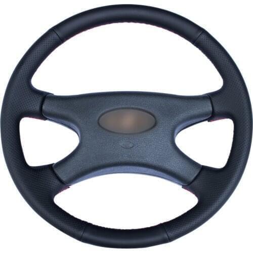 Hand-stitched Black PU Faux Leather Car Steering Wheel Cover for Lada Niva 2006-2017 2107 1997-2007 2008 2009 2010 2011 2012