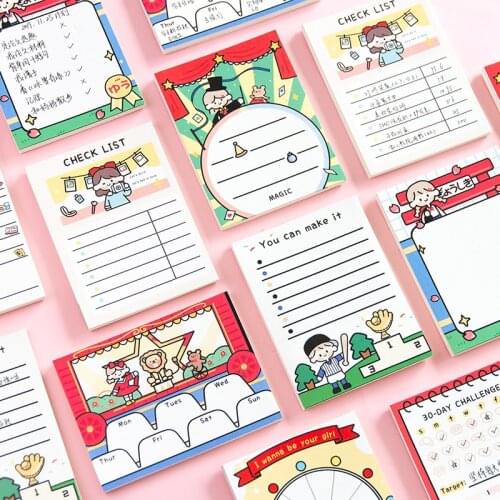 Cute Multi-function Check List Sticky Note Memo Pad Decorative Portable Notepad Note paper Memo Stationery Office Supplies