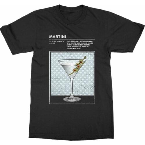 Mixed Drink Cocktail Martini Liquor T-Shirt Alcohol Bartender Summer Cotton Short Sleeve O-Neck Mens T Shirt New S-3XL