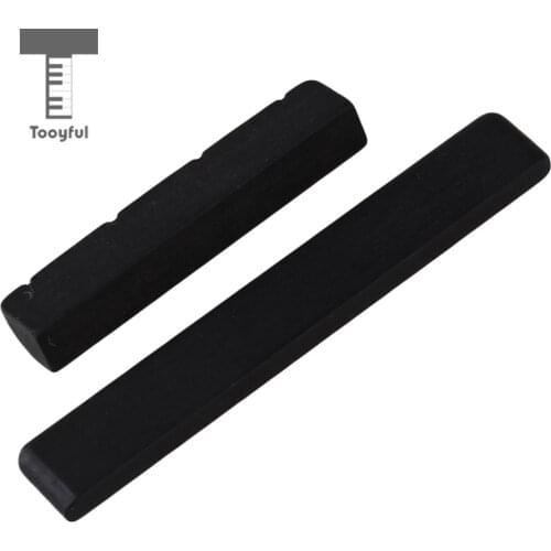 Tooyful 1 Set Slotted Saddle Nut Ebony Black for Ukulele Guitar Parts Replacement