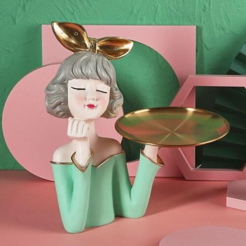 Home decoration Nordic light luxury new bow girl creative decoration porch storage living room room TV cabinet