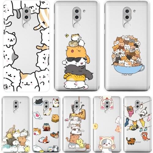 Back Cover For Huawei Honor 6A 4C 5C 6C Pro Kawaii Cat Japan Cute Silicone Soft Case For Huawei Honor 4X 5A 5X 6 6X Phone Case